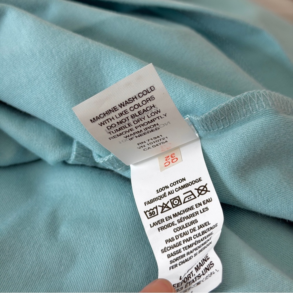 VINTAGE LL BEAN | 90s BUTTERMOM AQUA BLUE COTTON TURTLENECK - Picture 5 of 9
